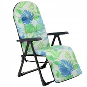 Leżaki ogrodowe - Fotel Leżak Ogrodowy Plażowy Składany Podnóżek - miniaturka - grafika 1
