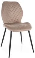 Krzesła - Krzesło tapicerowane MIKE VELVET ciemno beżowe - miniaturka - grafika 1