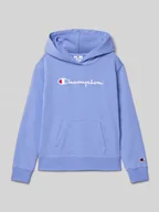 Bluzy dla dziewczynek - Bluza z kapturem z wyhaftowanym logo - miniaturka - grafika 1