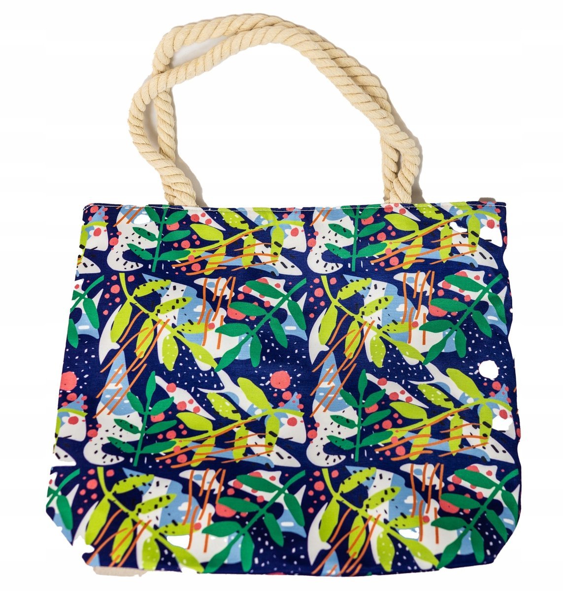 Kolorowa torba podróżna / duża torba plażowa / torba na zakupy 44x42 cm