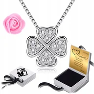 Łańcuszki - Naszyjnik Damski Srebro Serce Cyrkonie łańcuszek Prezent Dla Żony GRAWER - miniaturka - grafika 1