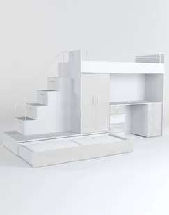 Meblościanka Raj 5 połysk - pokój dziecięcy, młodzieżowy z materacem i stelażem biały - Krzesełka i taborety dla dzieci Meblościanka Raj 5 połysk - pokój dziecięcy, młodzieżowy z materacem i stelażem biały - Krzesełka i taborety dla dzieci - miniaturka - grafika 1