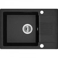 Zlewozmywaki - Laveo SBC 713T Zlewozmywak granitowy1 komora z p$757ociekaczem Wymiary 440x650x185 mm Wymiar szafki 500 mmWyko$758czenie czarneW zestawie z syfonem Space Saving i korkiem automatycznym - miniaturka - grafika 1