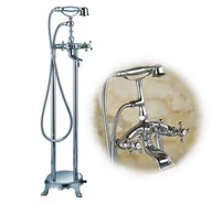 Baterie wannowe i prysznicowe - Bateria wannowa stojąca retro IKANTE czarna - srebrny - miniaturka - grafika 1