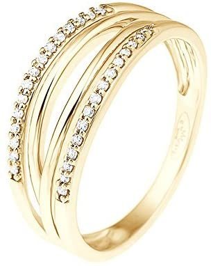 Złoty PIERŚCIONEK DIAMENTY 0,08ct ZŁOTO 9k 375 AMZ-9RG 21049-J r.18