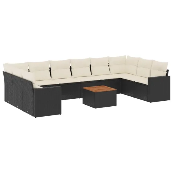 Zestaw wypoczynkowy rattan PE czarny 62x62x69 cm