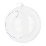 Bombki - BOMBKA AKRYLOWA KULA z otworem SKŁADANA KULE BOMBKI PLASTIK 8cm PRZEŹROCZYS - miniaturka - grafika 1