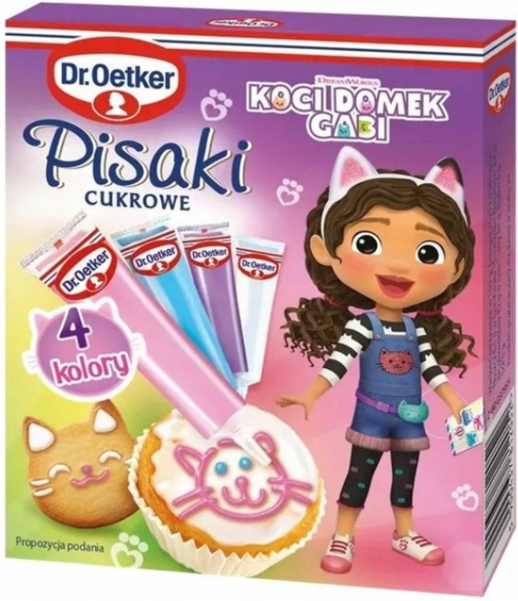 Dr. Oetker Pisaki cukrowe koci domek Gabi 68 g (4 x 17 g)