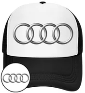 Czapki i chusty sportowe męskie - Czapka z Daszkiem Audi Czarna z Nadrukiem Siatka Bejsbolówka - miniaturka - grafika 1