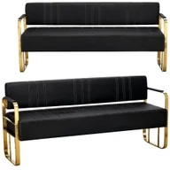 Sofy i kanapy - Sofa kanapa do salonu poczekalni gabinetu dwuosobowa złota rama - miniaturka - grafika 1