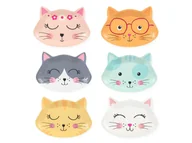 Dekoracje i nakrycia stołu na imprezę - Talerzyki Kotki - 20,5 x 15 cm - 6 szt. - miniaturka - grafika 1