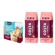 Kawa - ZESTAW - Kawa ziarnista Costa Coffee Crema Blend 2x1kg + Ptasie Mleczko Wedel Słony Karmel Shake 340g - miniaturka - grafika 1