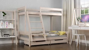 Łóżko piętrowe, WNM Group, Theo T1, 2 Szuflady, Dąb Bielony, 207x147 cm - Łóżka dla dzieci i młodzieży - miniaturka - grafika 1