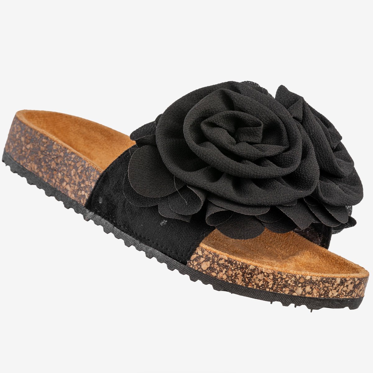 Klapki Damskie Z Kwiatem Buty Na Wiosnę Lato Czarne Ciaodea 2N15C-P1621-01 Czarny 37