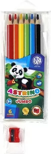 Astra Kredki ołówkowe 6 kolorów Astrino trójkątne + temperówka AA089AST - Przybory szkolne - miniaturka - grafika 2