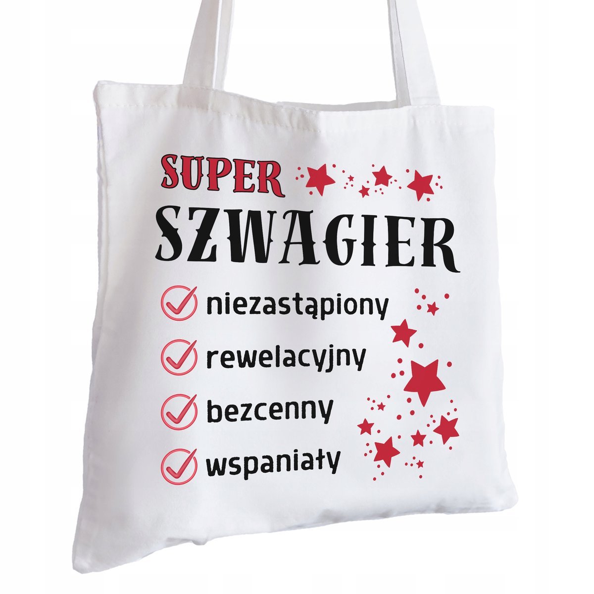 Torba Bawełniana biała dla Szwagra Na Prezent ekologiczna Trwały Nadruk