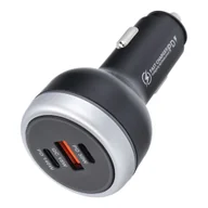 Akcesoria do smartwatchy - Ładowarka samochodowa USB QC 3.0 + 2x Typ C PD CC69-2C1A (Total 191W) - miniaturka - grafika 1