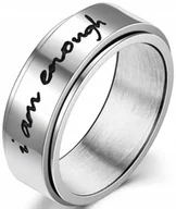 Pierścionki - Srebrny Pierścień Sygnet i am enough Silver Ring - miniaturka - grafika 1