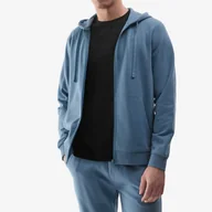 Bluzy sportowe męskie - Bluza Dresowa 4F Męska Rozpinana z kapturem Denim 24TSWSM0951-32S - miniaturka - grafika 1
