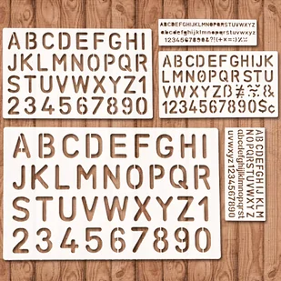 TEMU 5-częściowy zestaw szablonów alfabetu i liczb, zawiera szablony - Rękodzieło - miniaturka - grafika 1