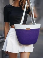 Torebki damskie - Torebka koszyk miejski ze sznurka dwukolorowa TS02-b005 - miniaturka - grafika 1