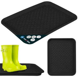 KOTARBAU® Taca ociekowa na buty 38 x 50 cm Mata ociekowa na buty Czarna Mata ociekowa na buty Mata ociekowa na buty z tworzywa sztucznego Taca na buty Zimowa mata ociekowa na buty Kubek na buty Taca ociekowa na buty Buty - Kubki - miniaturka - grafika 1