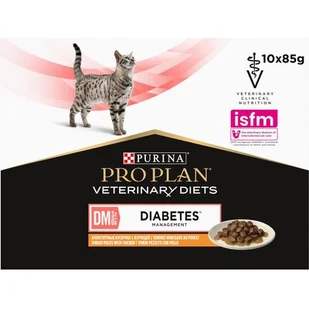 Purina Pro Plan Veterinary Diets Feline DM ST/OX Diabetes Manag., kurczak - 10 x 85 g - Mokra karma dla kotów - miniaturka - grafika 1
