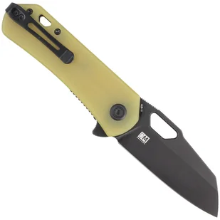 Nóż składany Kubey Knife Duroc Translucent Yellow G10, Black Stonewashed AUS-10 by Colin Maisonpierre (KU332H) - Noże - miniaturka - grafika 3
