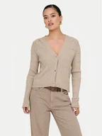 Swetry damskie - ONLY Kardigan Katia 15310902 Brązowy Regular Fit - miniaturka - grafika 1