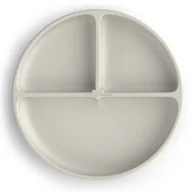 Miseczki i talerzyki dla dzieci - Trójdzielny talerz silikonowy z przyssawką CREAM, BabySteps - miniaturka - grafika 1