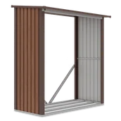 Altany ogrodowe - Drewutnia ogrodowa DENVER 182x89cm Walnut Hardmaister - miniaturka - grafika 1