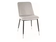 Krzesła - Krzesło tapicerowane do jadalni JILL VELVET jasny szary SIGNAL - miniaturka - grafika 1