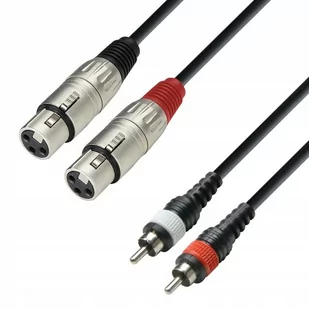 Adam Hall K3 TFC 0300 - Kabel audio Formowany 2 x RCA męski do 2 x XLR żeński, 3 m K3TFC0300 - Akcesoria do nagłośnienia - miniaturka - grafika 1