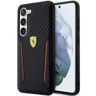 Etui i futerały do telefonów - Ferrari FEHCS23SNPYK S23 S911 czarny/black hardcase Carbon Contrast Edges - miniaturka - grafika 1