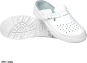Obuwie robocze - MEDIBUT BMKLADZWKMES - skórzane perforowane klapki męskie białe 40 - miniaturka - grafika 1