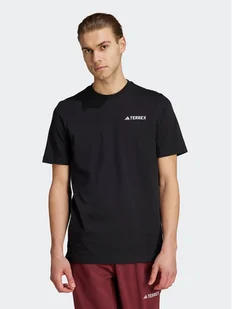 adidas T-Shirt II6060 Czarny Regular Fit - Odzież trekkingowa męska - miniaturka - grafika 1