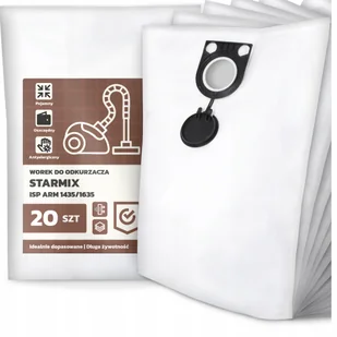 20x Worek do Odkurzacza Starmix Isp Arm 1435/1635 Syntetyczny Pojemny G9 - Worki do odkurzaczy - miniaturka - grafika 1