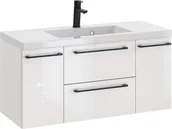 Szafki łazienkowe - Szafka z Umywalką ROSEN 100 cm D - Uchwyt Czarny - miniaturka - grafika 1