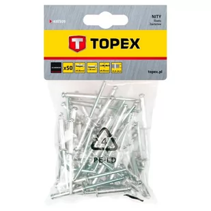 Topex Nity aluminiowe 4,8 x 28mm, 50 sztuk, , 43E509 - Nity - miniaturka - grafika 1