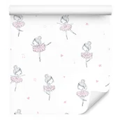 Tapety - Tapeta Dla Dziewczynki BALETNICE Serduszka Gwiazdy 0,53m x 10m - miniaturka - grafika 1
