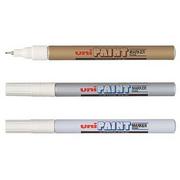 Kredki, ołówki, pastele i pisaki - Uni BALL Mitsubishi Pencil Marker olejowy PX-203/Ś BIAŁY (końcówka igłowa 0.8 mm) - miniaturka - grafika 1