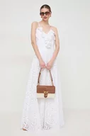 Sukienki - Silvian Heach sukienka kolor biały maxi rozkloszowana - miniaturka - grafika 1