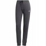 Spodnie męskie - Spodnie damskie adidas Essentials Slim Tapered Cuffed Pant ciemnoszare HA0265-L - miniaturka - grafika 1