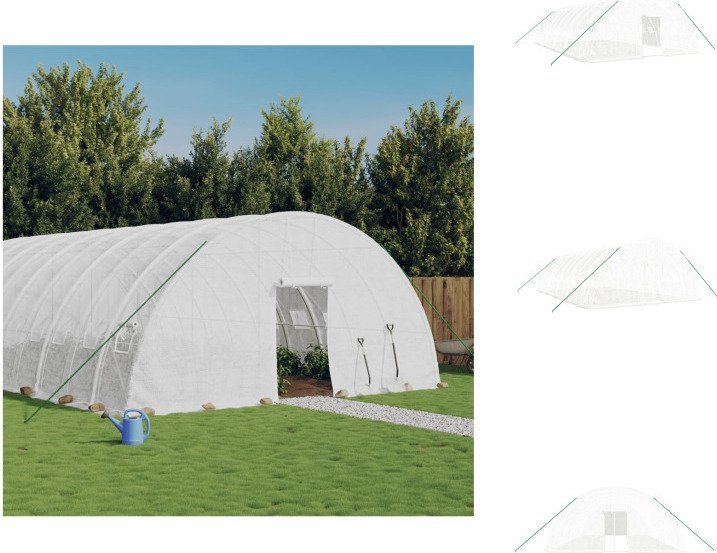 vidaXL Szklarnia z ramą stalową biała 60 m² 10x6x2,85 m - Szklarnie