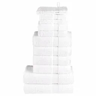 Ręczniki - vidaXL 12-częściowy zestaw ręczników premium SOLUND, biały, 600 g/cm² - miniaturka - grafika 1