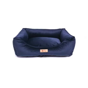 Granatowe aksamitne legowisko 55x42 cm Royal – Petsy - Legowiska dla psów - miniaturka - grafika 1