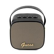 Głośniki przenośne - Guess głośnik Bluetooth GUWSB2P4SMK Speaker mini czarny/black 4G Leather Script Logo with Strap - miniaturka - grafika 1