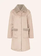 Płaszcze damskie - White Label Płaszcz Z Imitacji Skóry beige - miniaturka - grafika 1