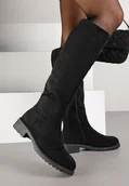 Kozaki damskie - Czarne Dopasowane Kozaki Vices w Stylu Basic Lonavie - Renee - miniaturka - grafika 1