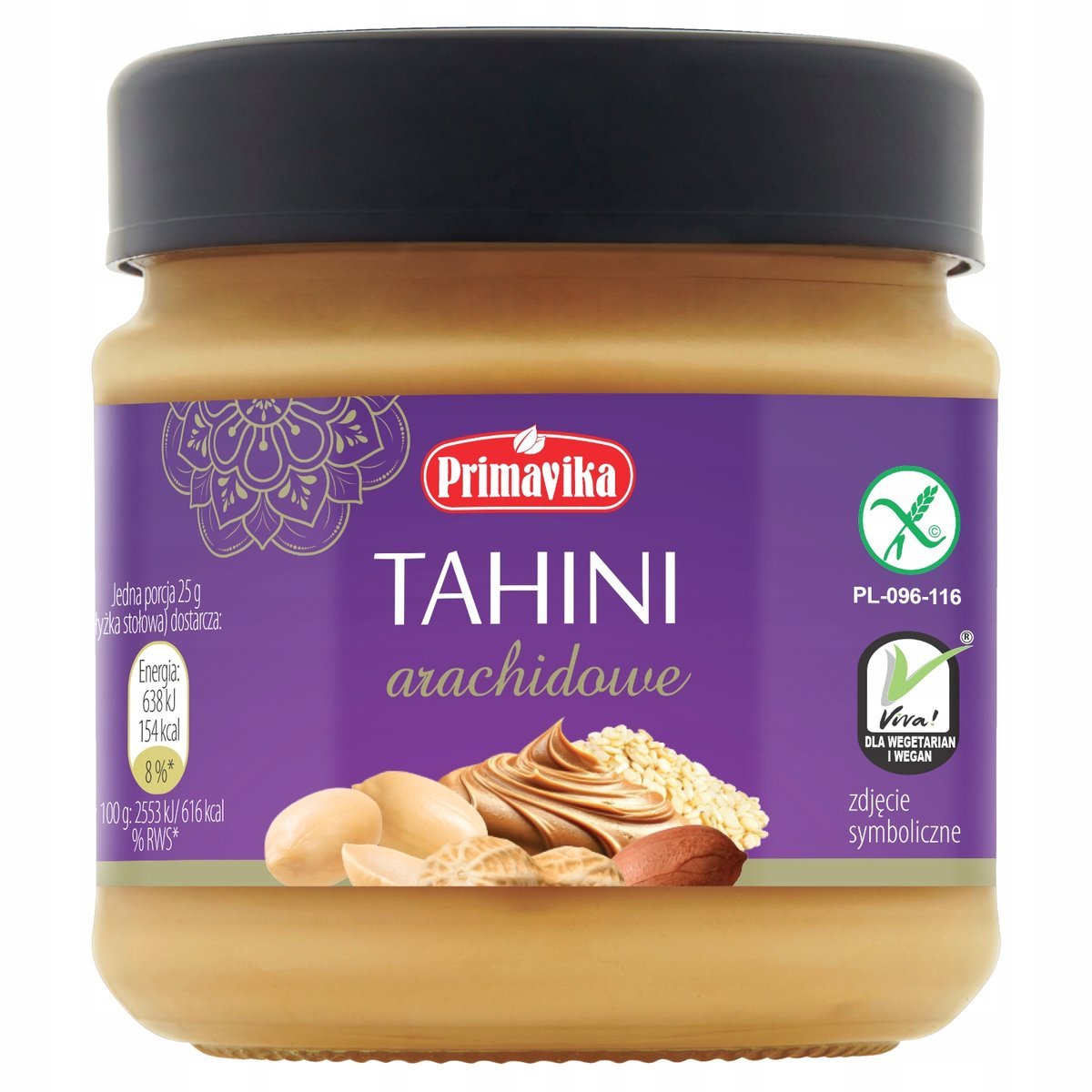 TAHINI Pasta sezamowa arachidowa 185g PRIMAVIKA
